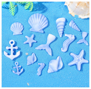 Di lusso colorato spiaggia oceano <span class=keywords><strong>serie</strong></span> guscio di resina coda di sirena stella del mare scintillante ornamento per gioielli da te borsa del telefono portachiavi - Product Image 6