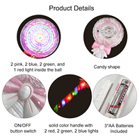 Sucette lumineuse LED, bâtonnets lumineux, baguette clignotante pour filles, décoration de fête d'anniversaire, respectueux de l'environnement