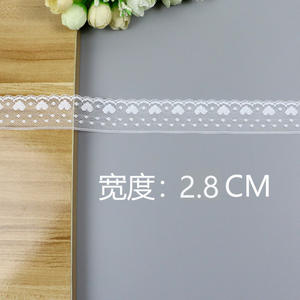 Quantité 2.8cm Nylon Dentelle Maille Coeur Forme Dentelle Légèreté Doux Blanc Noir DIY Fait à la Main Fille Vêtement Lolita Robe - Product Image 4