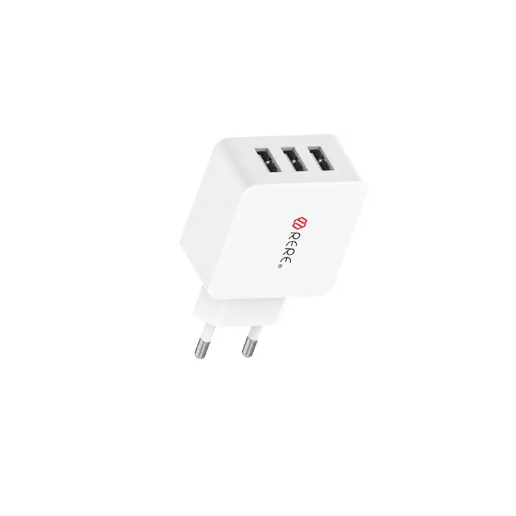 RERE E-H2 Phone Charger Adapter Wall Charger Mobile Accessories 3USB Port Travel Charger 5V3A 15W