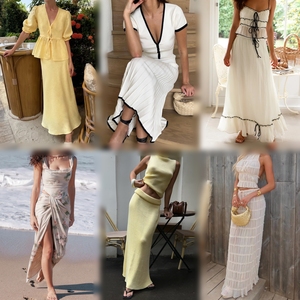 Robes d'été pour femmes, lot mixte en gros, mini, midi, maxi, stock en vrac, dentelle florale, tricot, satin, décontractées, pour fêtes, vêtements d'occasion à revendre - Product Image 4