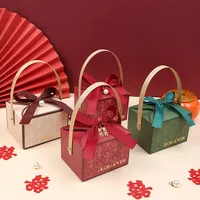 Nouveau mariage boîte à bonbons cartable créatif fiançailles sac à bonbons haut de gamme Souvenir retour cadeau boîte vide carton estampage