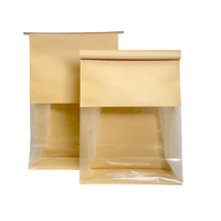 Sac d'emballage alimentaire imprimé en intaglio pour pain, avec fenêtre transparente, pour dim sum et toasts, scellé à la soudure à fil