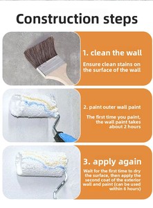 Pintura de Revestimiento Líquido de Látex Acrílico Elástico a Base de Agua para Paredes Interiores/Exteriores, Aplicación con Brocha, Sin Decoloración, Uso en Exteriores - Product Image 6