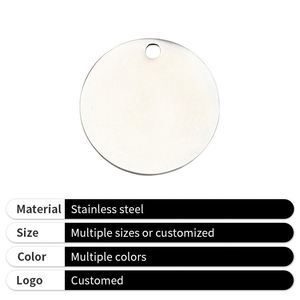 Mignon et élégant : Plaque d'identification ronde en acier inoxydable de qualité supérieure pour chien, à graver - Product Image 4