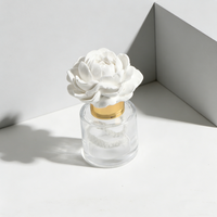 Diffuseur d'ambiance solide parfumé aux fleurs en porcelaine fait main personnalisé, 50 ml, bouteille en verre, écologique, parfum d'intérieur