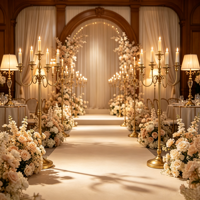 Candélabre en métal haut de gamme à 5 bras, spirale dorée/blanche, pour centre de table de mariage, fête ou décoration intérieure moderne