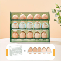 3 Couches Vert Transparent Cuisine Réfrigérateur Oeuf Stockage Organisateur Récipient Pour Réfrigérateur