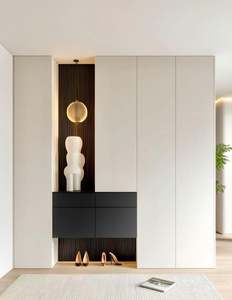 Zapatero moderno con puertas estante de almacenamiento organizador estante armario entrada hogar diseño de madera zapatos gabinete - Product Image 3