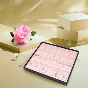 Bán chạy nhất tùy chỉnh màu hồng thiết kế kích thước PU da khay hiển thị cho đồ trang sức bông tai vòng cửa sổ truy cập Showcase cửa hàng bán lẻ - Product Image 6