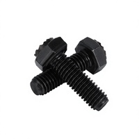 Vis à tête hexagonale ZPT19 en acier au carbone, finition oxyde noir, à dents anti-desserrage, qualité industrielle