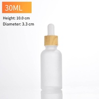 Botol tetes kaca Amber kosong botol kosmetik buram hitam gelap penetes bambu