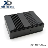 Boîtier en aluminium extrudé noir avec ailettes de refroidissement pour module d'alimentation, carte de contrôle industriel PCB