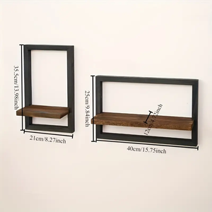 Juego de 2 Estantes Flotantes de Madera para Pared, Estantes Colgantes para Dormitorio, Baño, Sala de Estar y Oficina - Product Image 4