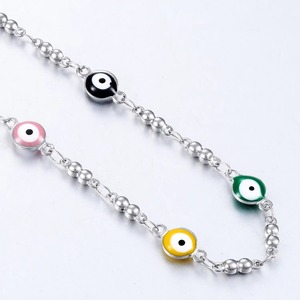 Collar de acero inoxidable con ojo de la suerte para hombre y mujer, nuevo, a buen precio - Product Image 2