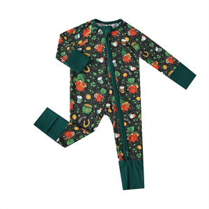 Nueva <span class=keywords><strong>Ropa</strong></span> Suave para Bebé, 95% Bambú, 5% Elastano, Mameluco para Bebé con Estampado, Pijama <span class=keywords><strong>de</strong></span> Bambú con Cierre para Bebé - Product Image 1