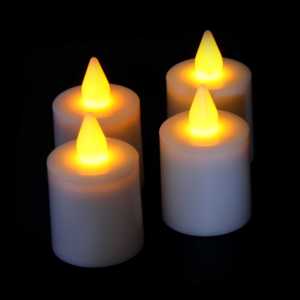 Juego de 4 velas RGB recargables que cambian de color con control remoto Bougies Electriques LED luces de té para Halloween y Navidad - Product Image 2