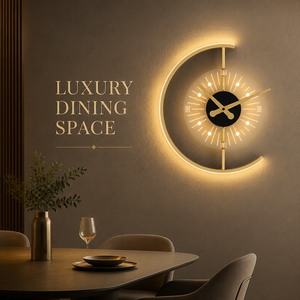 Reloj de Pared Decorativo de Acrílico Transparente con Forma de Luna Circular, Estilo Artístico de Alta Gama, Carga USB, Lámpara de Pared Integrada - Product Image 2