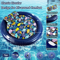 Tanning Pool Lounger Float Aufblasbare Wasser runde mit Kissen becher haltern Erwachsenen größe für den Hinterhof im Freien