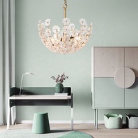 Lampe suspendue en verre en forme de fleur Lampe suspendue ronde pour chambre à coucher