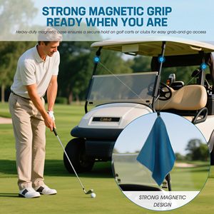 Toalla de golf magnética de doble capa personalizada, toalla de limpieza de microfibra tipo gofre para palos de golf, imán oculto para fijar a la bolsa y al carrito - Product Image 4