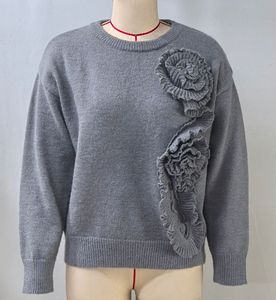 เสื้อสเวตเตอร์คอกลมลายบล็อกสี 3 มิติสำหรับผู้หญิงรุ่นใหม่ล่าสุดประจำฤดูใบไม้ร่วง/ฤดูหนาว - Product Image 6