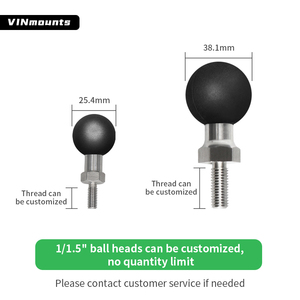 Adaptador de Bola Universal de 1 Pulgada Tamaño B con M6*10mm VIN-B-023, Compatible con Tamaños de Rosca Personalizados - Product Image 3