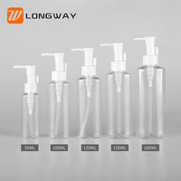 50ml 100ml 120ml 150ml 200ml bouteille de lotion en plastique PET vide cosmétique avec pompe à huile pour emballage de maquillage de soins corporels