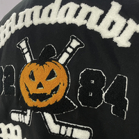Vestes universitaires personnalisées OEM ODM avec logo brodé, vestes d'hiver courtes personnalisées, patchs en chenille, veste bomber en cuir pour homme