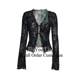 Women's Fall Fashion Crochet Lapel Long-Sleeved <strong>Pantsuit</strong> Top and Trousers Set - Product Image 2