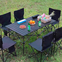 Table de camping et de pique-nique rectangulaire pliable en métal moderne et portable, facile à transporter, pour 4/6/8 personnes, mobilier d'extérieur, couleur personnalisable