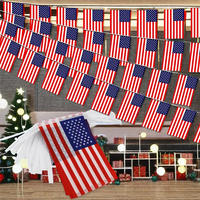 Drapeau de guirlande personnalisé en polyester 14x21cm à impression sur mesure, motif mondial américain, pas cher