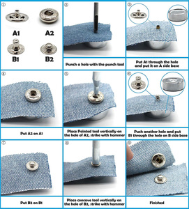 Manufacture <strong>Snap</strong> <strong>Button</strong> 12.5mm <strong>Snap</strong> <strong>Button</strong> Stainless Steel Set 15mm for <strong>Leather</strong> Cloth Bags Jackets <strong>Snap</strong> 4 Parts <strong>Buttons</strong> - Product Image 5