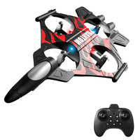 Avion de Chasse RC en Mousse avec Lumières LED 2.4G, Jouet Planeur 360° ° Avion télécommandé rotatif en mousse EPP pour enfants