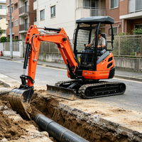 Mini-excavatrice haute performance de 2,5 tonnes, petite pelle hydraulique avec lame de bulldozer à vendre
