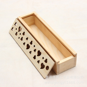 Caja de Almacenamiento de Madera con Forma de Corazón, Extraíble, Rectangular, Pequeña, Organizador de Joyas de Escritorio, Caja para Lápices y Artículos de Papelería, 21x5.5x4.5cm - Product Image 2
