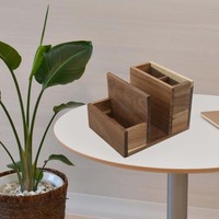 Présentoir à brochures en bois de pin 6 x 9 pouces, support pour brochures, dépliants, livrets, menus, cartes postales, multi-usages