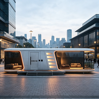 Villa Capsule Préfabriquée Modulaire en Acier, Prête à l'emploi, Portable, Moderne et Écologique, pour Parcs et Supermarchés, Fabrication Chinoise