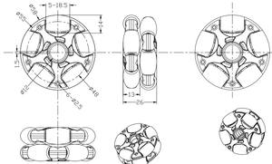 58มิลลิเมตรพลาสติก <span class=keywords><strong>Omni</strong></span> ล้อสำหรับชุดหุ่นยนต์และเซอร์โวมอเตอร์14135 - Product Image 5