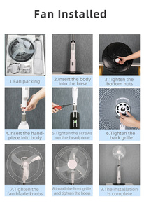 <span class=keywords><strong>Ventilateur</strong></span> sur pied portable avec télécommande, 16 pouces, en plastique, <span class=keywords><strong>moteur</strong></span> électrique 12V, <span class=keywords><strong>ventilateur</strong></span> rechargeable solaire réglable avec panneau solaire - Product Image 6