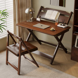 Foldable <b>Bamboo</b> Console <b>Table</b> Floor-Mounted Adjustable Height Traditional Farmhouse Dining School Apartment Living Room Entry - Product Image 1