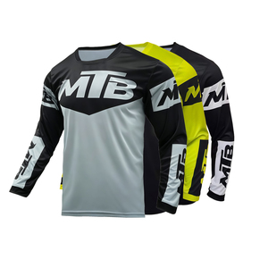Vêtements de cyclisme tout-terrain imprimés pour hommes en gros, maillots de VTT imprimés à manches longues - Product Image 2