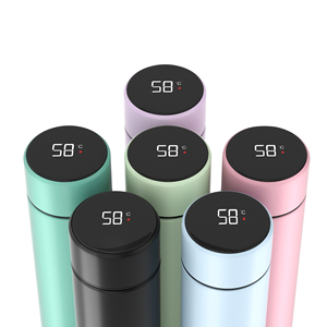 Bouteille d'eau intelligente en acier inoxydable à double paroi sans BPA avec affichage de la température, personnalisable avec logo, en PP – Meilleures ventes - Product Image 1