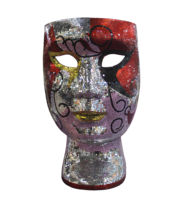 Grand modèle de masque en fibre de verre personnalisé fait à la main de bonne qualité Galerie d'art créative décoration Masque grandeur nature Sculpture de chaise de visage