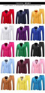 Costume d'affaires pour <span class=keywords><strong>homme</strong></span>, 3 pièces, veste, pantalon, design classique, coupe ajustée, couleur unie, vente en gros, mode - Product Image 2