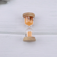 Maison cuisine minuterie sablier en bois jouet sablier bois 30 secondes à 30 minutes minuterie de sable de verre coloré sablier