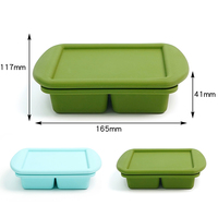 Récipient à 4 trous sans Bpa en silicone de qualité alimentaire pour les purées de fruits et légumes faites maison pour bébés et le plateau de congélation du lait