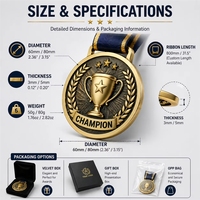 Médailles de graduation personnalisées exclusives en métal de qualité supérieure, design personnalisé pour récompenses de reconnaissance et de réussite