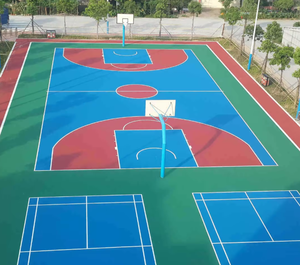Pintura de caucho líquida para pisos exteriores INOLP, con absorción de impactos, para canchas de baloncesto, fabricada en Guangdong - Product Image 1