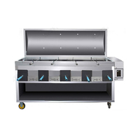 Machine de Rôtisserie Automatique à 6 Broches, Four à Barbecue Pivotant pour Poulet, Gigot d'Agneau, au Charbon de Bois, Sans Fumée et Visuel
